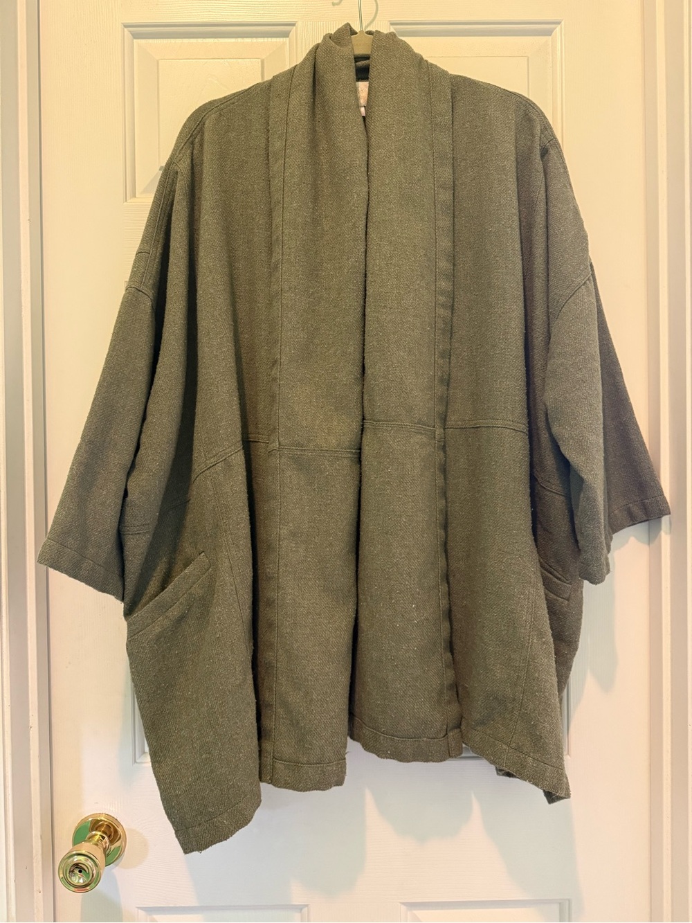 Olive Green Kimono-Style Women's Cape Jacket